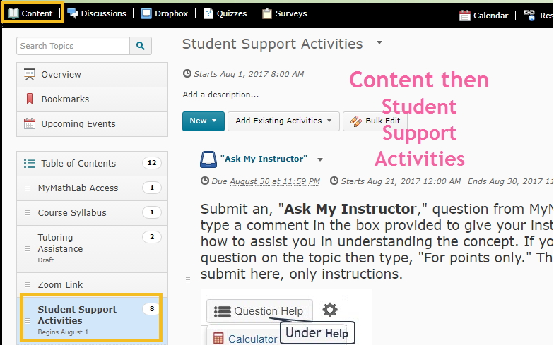 Front Range Community College Student Support Assignments